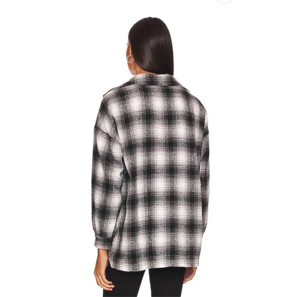 Lovers + Friends “Harlow” Flannel Shacket in Black & White, size XS - Picture 4 of 5